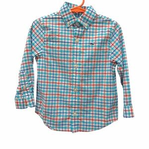 Vineyard Vines Kids Plaid Button Down Shirt - Blue, Red, White